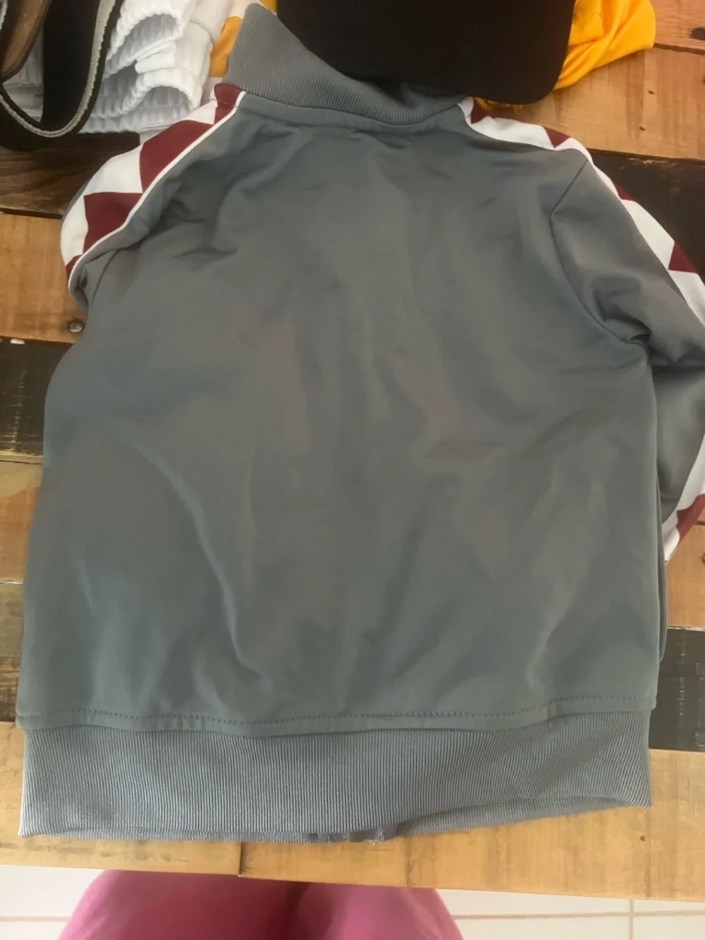 Hurley Two-Piece Track Set Shark Teeth Gray Maroon Pants Jacket